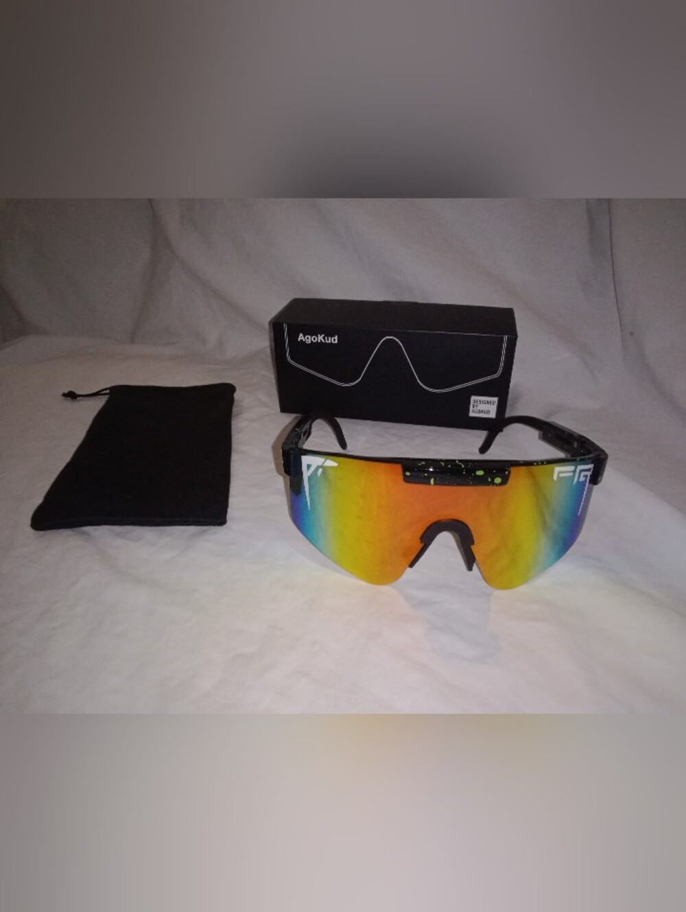 New Agokud Cycling Running Outdoors Sunglasses Adjustable Arms Rainbow Lens